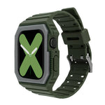 Correia de Silicone com Capa Para Apple Watch Series, 7 41mm / 6&SE&5&4 40mm / 3&2&1 38mm, 7 45mm / 6&SE&5&4 44mm / 3&2&1 42mm