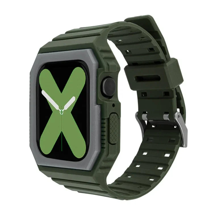 Correia de Silicone com Capa Para Apple Watch Series, 7 41mm / 6&SE&5&4 40mm / 3&2&1 38mm, 7 45mm / 6&SE&5&4 44mm / 3&2&1 42mm