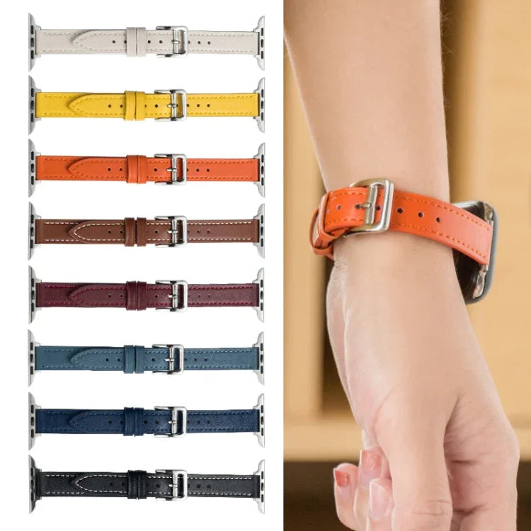 Correia de Relógio em Pele Microfibra com Fivela de Pino para Apple Watch Series, 7 41mm / 6&SE&5&4 40mm / 3&2&1 38mm, 7 45mm / 6&SE&5&4 44mm / 3&2&1 42mm