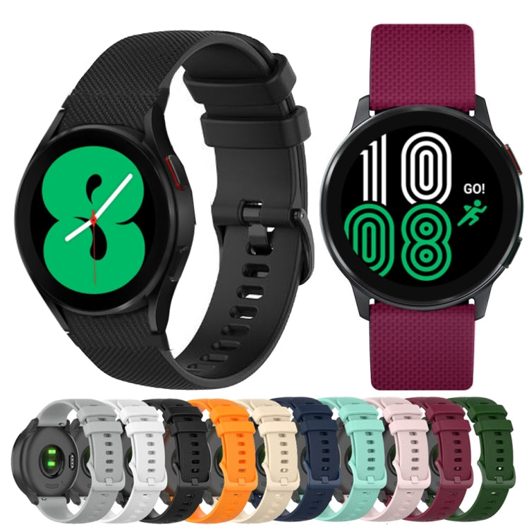 Pulseira de Silicone Quadriculada 20mm, Para Samsung Galaxy Watch 4 40mm / 44mm, Para Samsung Galaxy Watch 4 Classic 42mm / 46mm, Para Samsung Galaxy Watch 3 41mm, Para Samsung Galaxy Watch Active 2 40mm / 44mm