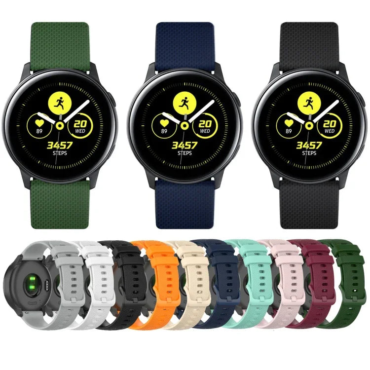 Pulseira de Silicone Quadriculada 20mm, Para Samsung Galaxy Watch Active 40mm, Para Samsung Galaxy Watch 42mm, Para Samsung Galaxy Gear Sport, Para Samsung Gear S2 Classic