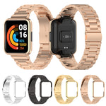 2 in 1 Three-bead Metal Strap with Watch Frame, For Xiaomi Redmi Watch 2, For Xiaomi Redmi Watch2 Lite International Version