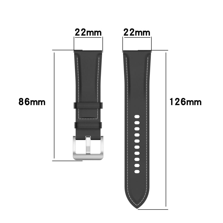 Pulseira de Relógio com Costura e Textura de Bezerro, Para Samsung Galaxy Watch 3 45mm, Para Samsung Galaxy Watch 46mm, Para Samsung Galaxy Gear S3 Classic / Gear S3 Frontier