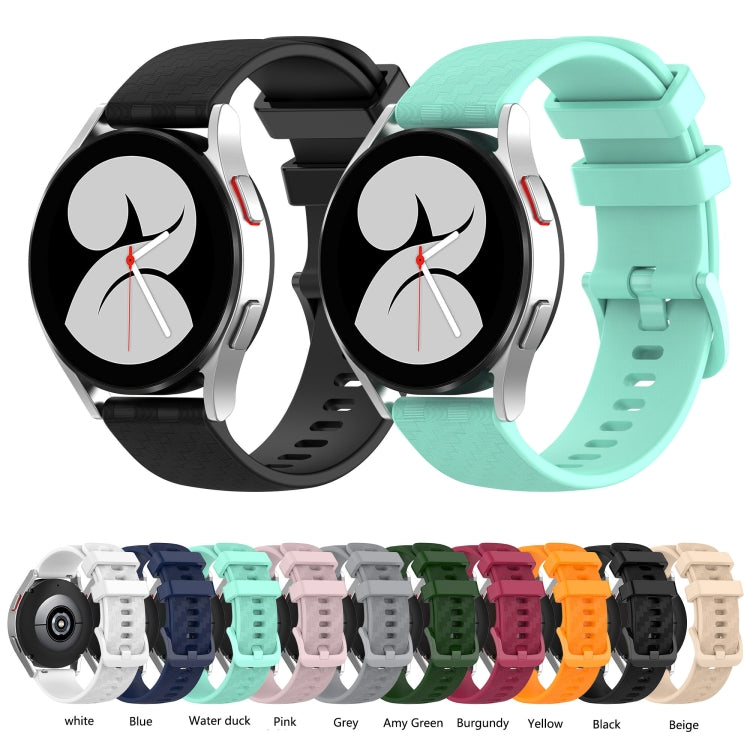 Correia de silicone riscada de fibra de carbono 20mm, para Samsung Galaxy Watch 4 40mm / 44mm, para Samsung Galaxy Watch 4 Classic 42mm / 46mm, para Samsung Galaxy Watch 3 41mm, para Samsung Galaxy Watch Active 2 40mm / 44mm