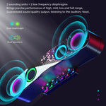 Newrixing NR555 Altifalante Gaming Bluetooth de Secretária com LED Colorido, Suporta TF & FM