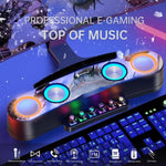 Newrixing NR555 Altifalante Gaming Bluetooth de Secretária com LED Colorido, Suporta TF & FM