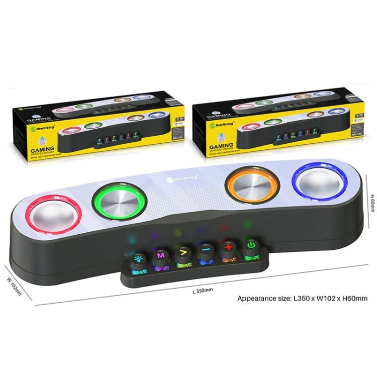 Newrixing NR555 Altifalante Gaming Bluetooth de Secretária com LED Colorido, Suporta TF & FM