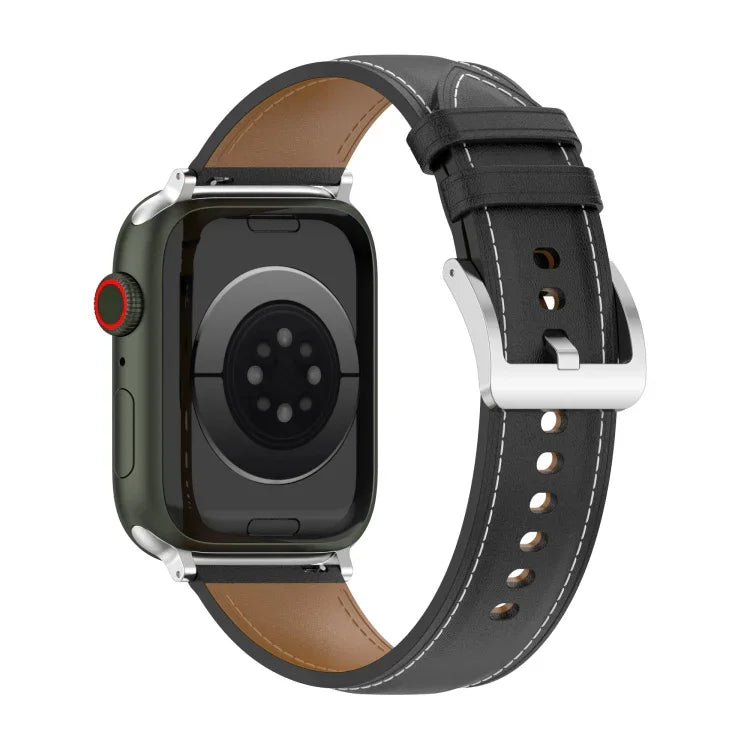 Correia de relógio em pele de vaca camada superior para Apple Watch Series, 7 41mm / 6&SE&5&4 40mm / 3&2&1 38mm 20mm, 7 45mm / 6&SE&5&4 44mm / 3&2&1 42mm 22mm, 7 41mm / 6&SE&5&4 40mm / 3&2&1 38mm 22mm, 7 45mm / 6&SE&5&4 44mm / 3&2&1 42mm 20mm