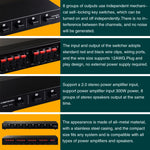 Amplificador de Potência 100W Caixa Distribuidora Comutadora 1 Entrada 8 Saídas para Altifalantes