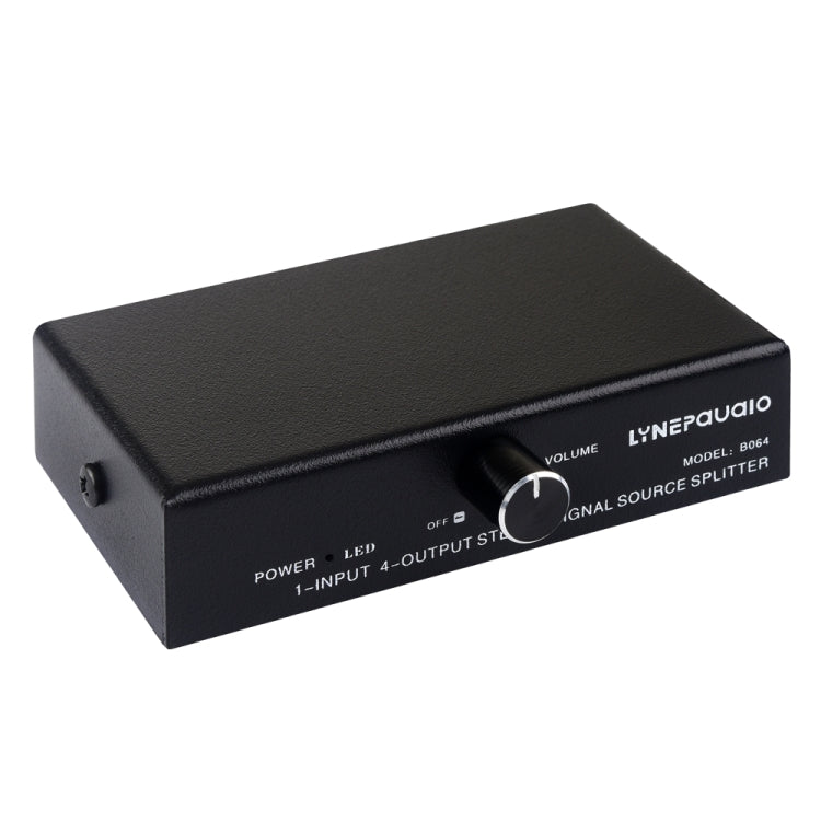 Dispositivo Distribuidor Divisor de Sinal de Frequência de Áudio 1 Entrada 4 Saídas, Saída Não Consumidora, Interface 3,5mm, 1 Entrada 4 Saídas Interface 3,5mm