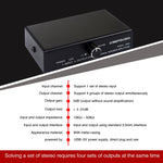 Dispositivo Distribuidor Divisor de Sinal de Frequência de Áudio 1 Entrada 4 Saídas, Saída Não Consumidora, Interface 3,5mm, 1 Entrada 4 Saídas Interface 3,5mm