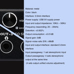 Dispositivo Distribuidor Divisor de Sinal de Frequência de Áudio 1 Entrada 4 Saídas, Saída Não Consumidora, Interface 3,5mm, 1 Entrada 4 Saídas Interface 3,5mm