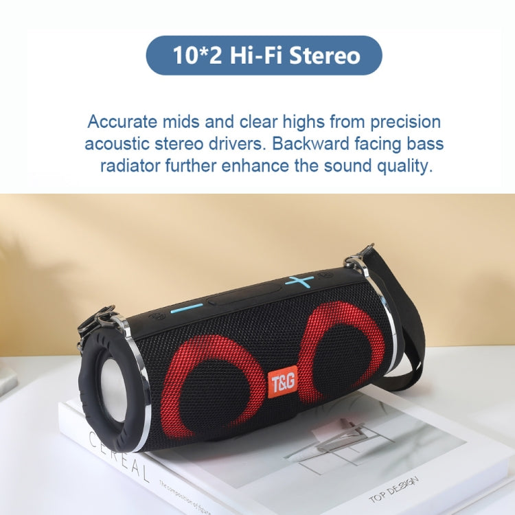 T&G TG642 Altifalante Bluetooth Portátil à Prova de Água com Luz RGB Suporta FM / Cartão TF, TG642