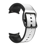 Pulseira de Couro Colada em Silicone 20mm, Para Samsung Galaxy Watch 4 40mm, Samsung Galaxy Watch 4 44mm, Para Samsung Galaxy Watch 4 Classic 42mm, Para Samsung Galaxy Watch 4 Classic 46mm