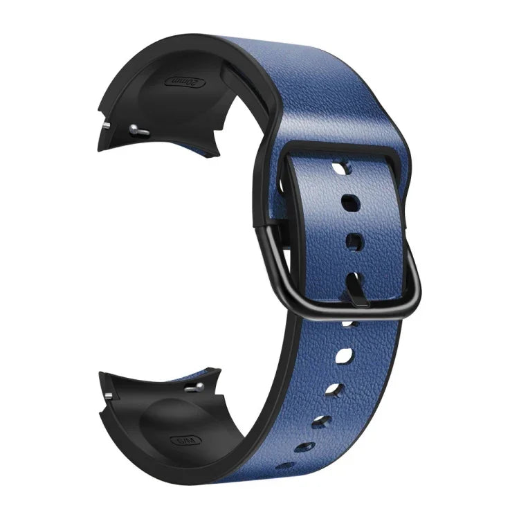 Pulseira de Couro Colada em Silicone 20mm, Para Samsung Galaxy Watch 4 40mm, Samsung Galaxy Watch 4 44mm, Para Samsung Galaxy Watch 4 Classic 42mm, Para Samsung Galaxy Watch 4 Classic 46mm