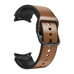 Pulseira de Couro Colada em Silicone 20mm, Para Samsung Galaxy Watch 4 40mm, Samsung Galaxy Watch 4 44mm, Para Samsung Galaxy Watch 4 Classic 42mm, Para Samsung Galaxy Watch 4 Classic 46mm