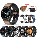 Pulseira de Couro Colada em Silicone 20mm, Para Samsung Galaxy Watch 4 40mm, Samsung Galaxy Watch 4 44mm, Para Samsung Galaxy Watch 4 Classic 42mm, Para Samsung Galaxy Watch 4 Classic 46mm