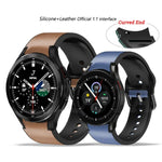 Pulseira de Couro Colada em Silicone 20mm, Para Samsung Galaxy Watch 4 40mm, Samsung Galaxy Watch 4 44mm, Para Samsung Galaxy Watch 4 Classic 42mm, Para Samsung Galaxy Watch 4 Classic 46mm