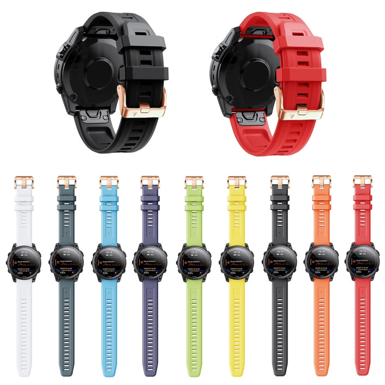 20mm Rose Gold Buckle Silicone Strap, For Garmin Fenix 7S, For Garmin Fenix 6S, For Garmin Fenix 6S Pro, For Garmin Fenix 5S, For Garmin Fenix 5S Plus