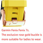 20mm Rose Gold Buckle Silicone Strap, For Garmin Fenix 7S, For Garmin Fenix 6S, For Garmin Fenix 6S Pro, For Garmin Fenix 5S, For Garmin Fenix 5S Plus