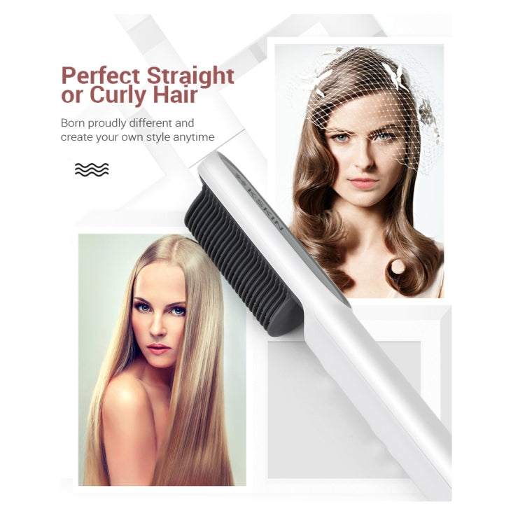 K-SKIN KD380 Alisador de Cabelo Elétrico Escova Modeladora de Cabelo Liso PTC Cerâmica, Ficha UK, Preto, Ficha UK, Branco, Ficha UE, Preto, Ficha UE, Branco