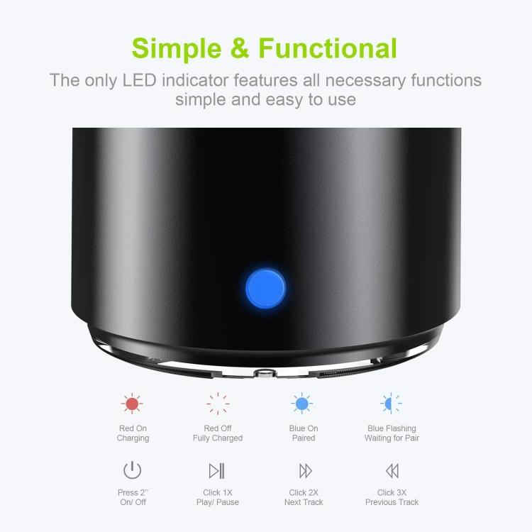 A106Pro Altifalante Bluetooth Metálico Mini Portátil Impermeável IPX7