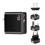 Adaptador de Carregamento para Portátil PD-65W USB-C / Type-C + QC3.0 USB, Ficha AU / Ficha US / Ficha EU / Ficha UK, Ficha AU / Ficha US / Ficha EU / Ficha UK