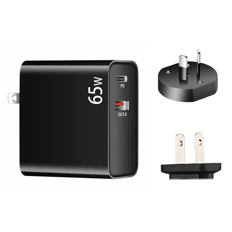 Adaptador de Carregamento para Portátil PD-65W USB-C / Type-C + QC3.0 USB, Ficha AU / Ficha US, Ficha AU / Ficha US