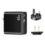 Adaptador de Carregamento para Portátil PD-65W USB-C / Type-C + QC3.0 USB, Ficha UK / Ficha US, Ficha UK / Ficha US