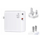 Adaptador de Carregamento para Portátil PD-65W USB-C / Type-C + QC3.0 USB, Ficha UK / Ficha US, Ficha UK / Ficha US
