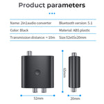 Receptor de Áudio Bluetooth BT-B36 5.1 Conversor Digital para Analógico TV Fibra Coaxial