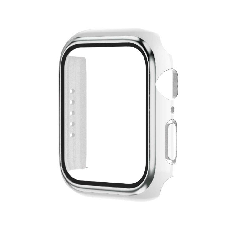 Electroplating Two-color PC+Tempered Film Watch Case, For Apple Watch Series 9 / 8 / 7 45mm, For Apple Watch Series 6/5/4/SE 44mm