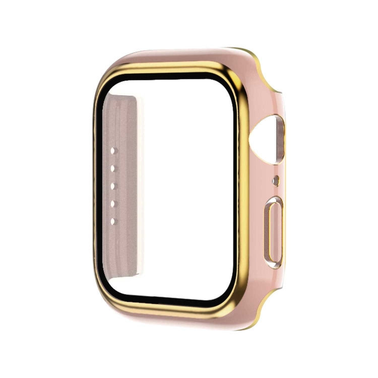 Electroplating Two-color PC+Tempered Film Watch Case, For Apple Watch Series 3/2/1 42mm, For Apple Watch Series 9 / 8 / 7 41mm