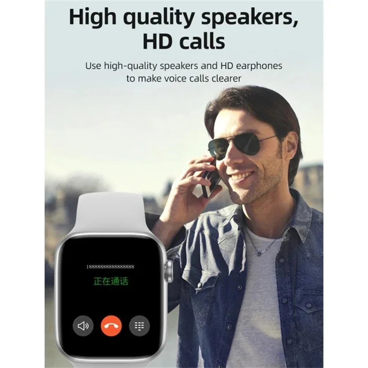 Relógio Inteligente T500 Plus de 1,44 polegadas com Ecrã a Cores, Suporta Monitorização da Frequência Cardíaca / Pressão Arterial