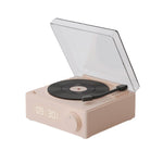 Duosi X11 Altifalante Bluetooth Retro Atómico Vinil Relógio Despertador Criativo de Secretária