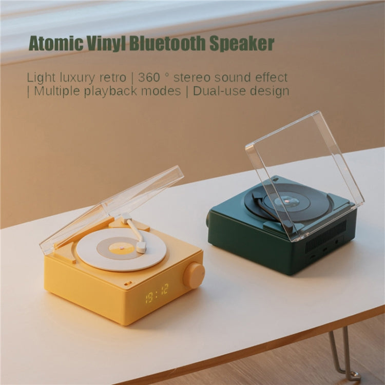 Duosi X11 Altifalante Bluetooth Retro Atómico Vinil Relógio Despertador Criativo de Secretária