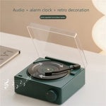 Duosi X11 Altifalante Bluetooth Retro Atómico Vinil Relógio Despertador Criativo de Secretária