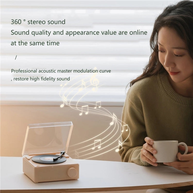Duosi X11 Altifalante Bluetooth Retro Atómico Vinil Relógio Despertador Criativo de Secretária