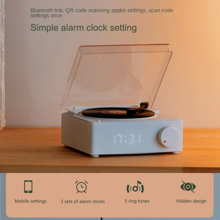 Duosi X11 Altifalante Bluetooth Retro Atómico Vinil Relógio Despertador Criativo de Secretária