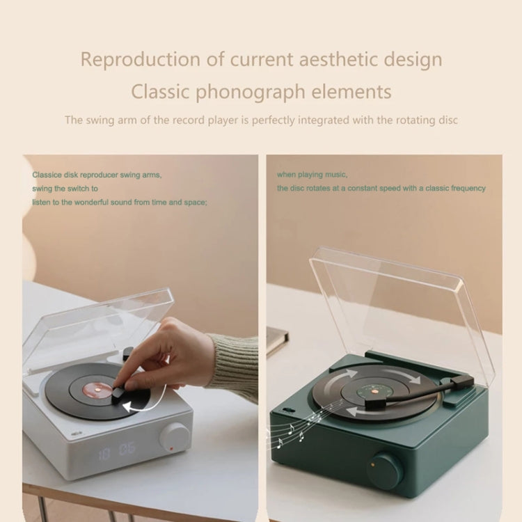Duosi X11 Altifalante Bluetooth Retro Atómico Vinil Relógio Despertador Criativo de Secretária