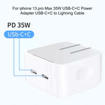 Carregador PD 35W com Duas Portas USB-C / Tipo-C para Série iPhone / iPad, Ficha EU, Ficha EU