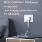 Carregador PD 35W com Duas Portas USB-C / Tipo-C para Série iPhone / iPad, Ficha EU, Ficha EU