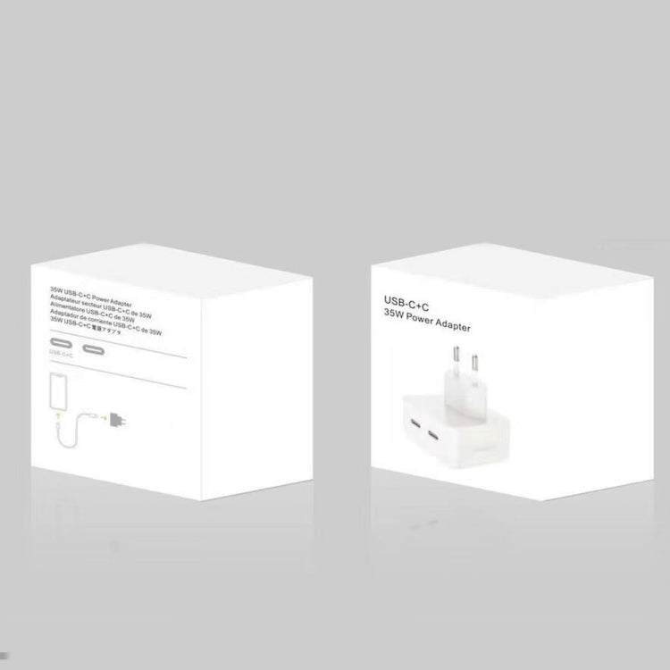 Carregador PD 35W com Duas Portas USB-C / Tipo-C para Série iPhone / iPad, Ficha EU, Ficha EU