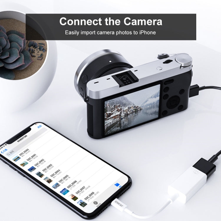 ENKAY ENK-AT108 Adaptador OTG 8 Pinos para USB 3.0 Cabo de Dados para iPhone / iPad