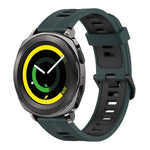 20mm Vertical Pattern Two-Color Silicone Watch Band, For Samsung Galaxy watch 42mm, For Samsung Gear Sport, For Samsung Gear S2 Classic