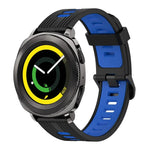 20mm Vertical Pattern Two-Color Silicone Watch Band, For Samsung Galaxy watch 42mm, For Samsung Gear Sport, For Samsung Gear S2 Classic