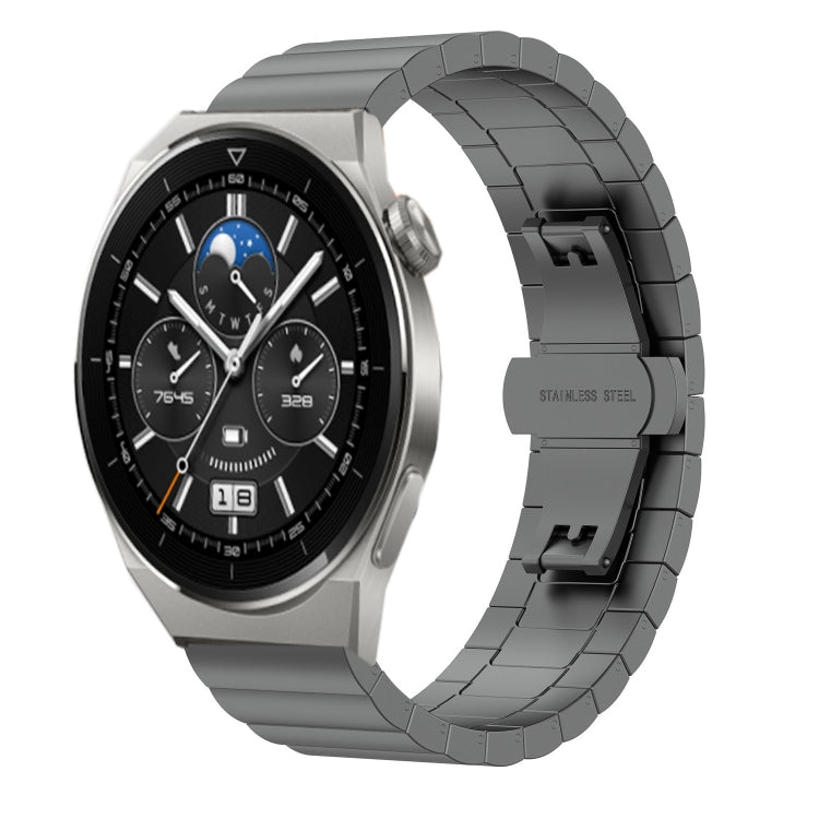 20mm One Bead Butterfly Buckle Metal Steel Watch Band, For Huawei Watch GT 3 Pro 43mm