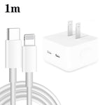 Carregador PD 35W com Duas Portas USB-C / Tipo-C e Cabo de Dados Tipo-C para 8 Pinos, Ficha EUA, Ficha EUA + Cabo 8 Pinos 1m, Ficha EUA + Cabo 8 Pinos 1,5m, Ficha EUA + Cabo 8 Pinos 2m