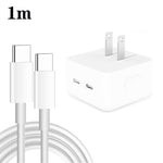 Carregador PD 35W com Duas Portas USB-C / Type-C e Cabo de Dados Type-C para Type-C, Ficha EUA, Ficha EUA + Cabo Duplo Type-C 1m, Ficha EUA + Cabo Duplo Type-C 2m