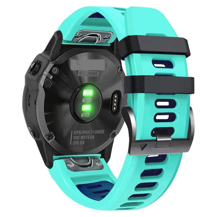 22mm Silicone Sports Two-Color Watch Band, For Garmin Fenix 5 Plus